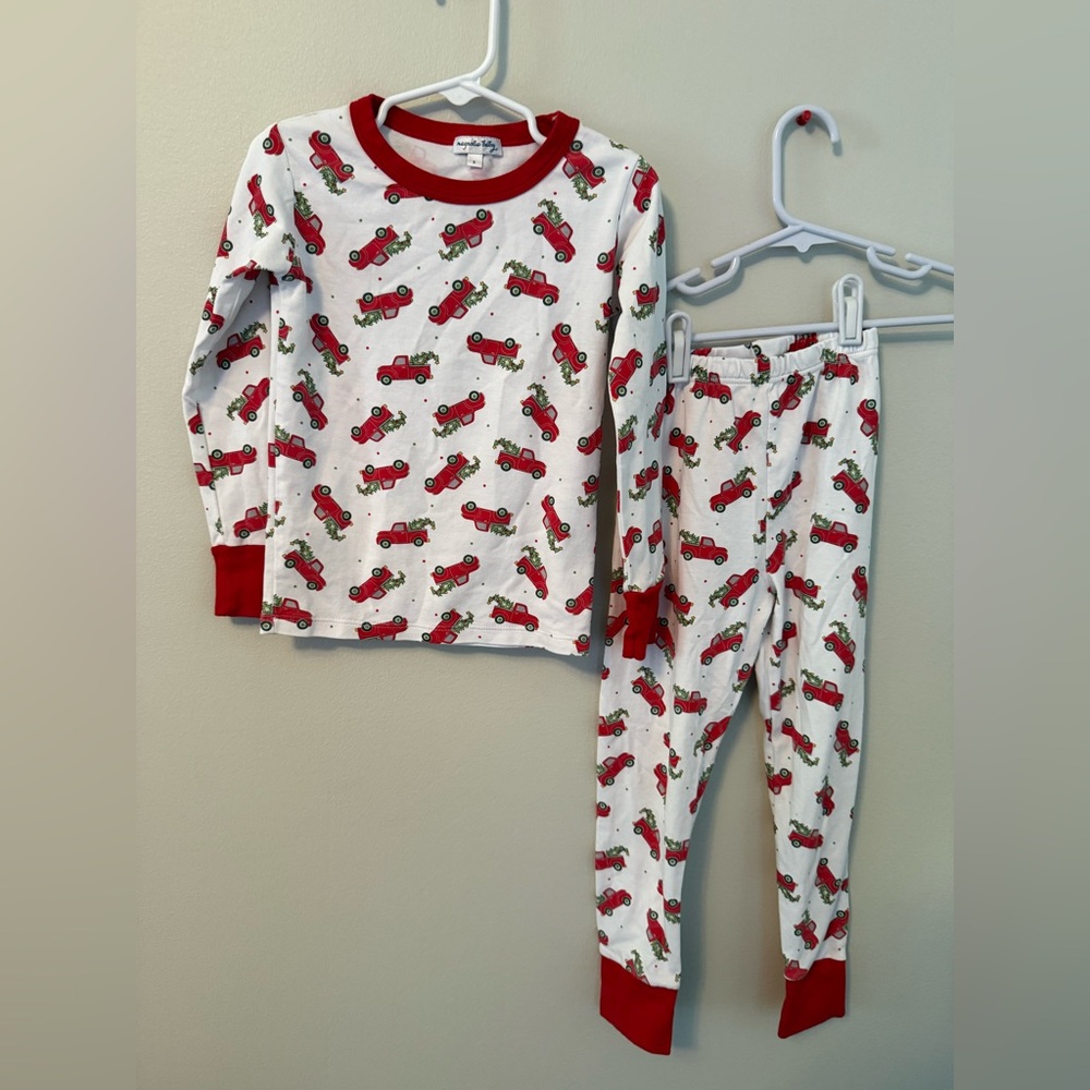 Magnolia Baby Red Truck with Christmas Tree Pajamas